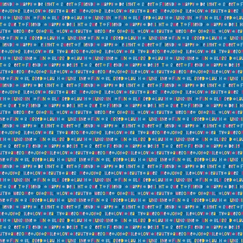 Riley Blake Happy Words Pure Delight Chatter Dark Blue C10093