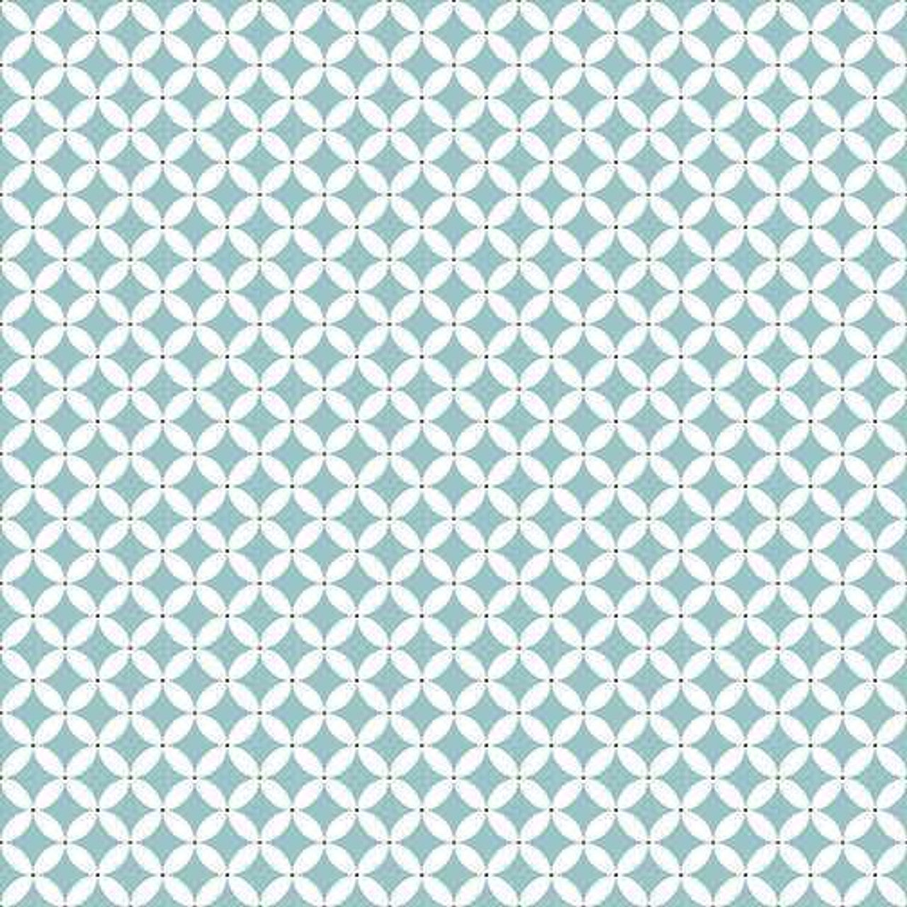 Benartex It's Raining Cats and Dogs Circle Crescents Light Teal 10353-05