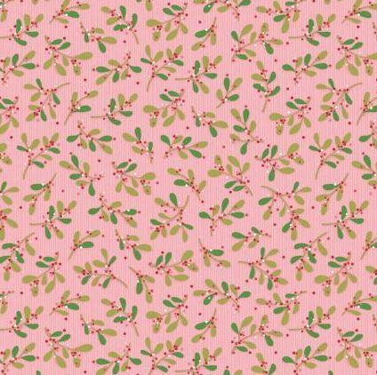 Benartex Better Not Pout Mistletoe Coral 10171-26