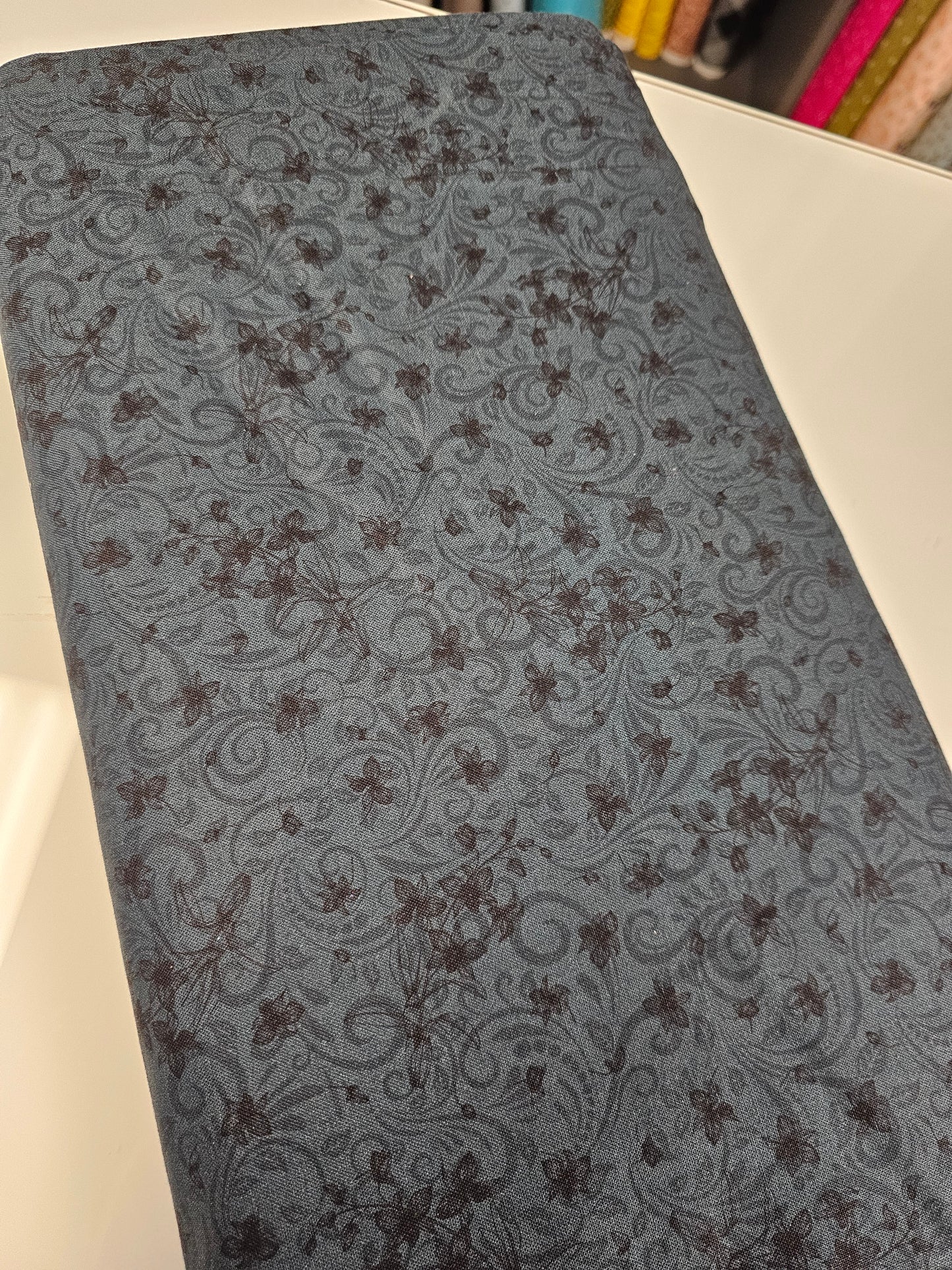 Mook Dark Navy Swirls and Flowers