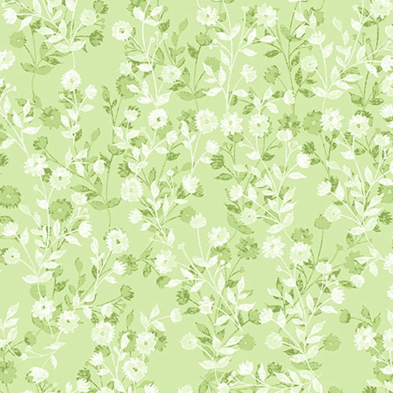 Benartex Daisy Delight Floral Silhouette Light Green C12460-04