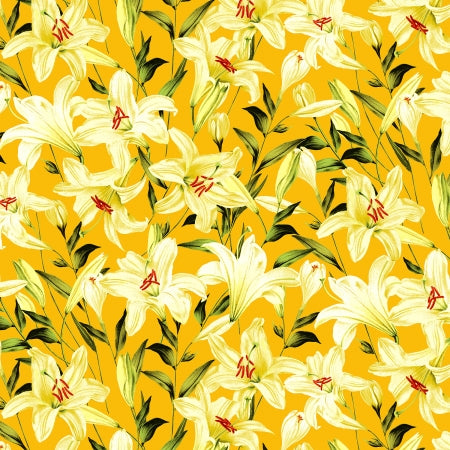 RJR Fabrics Citrus Garden Lilies Gold RJ1403-GO1