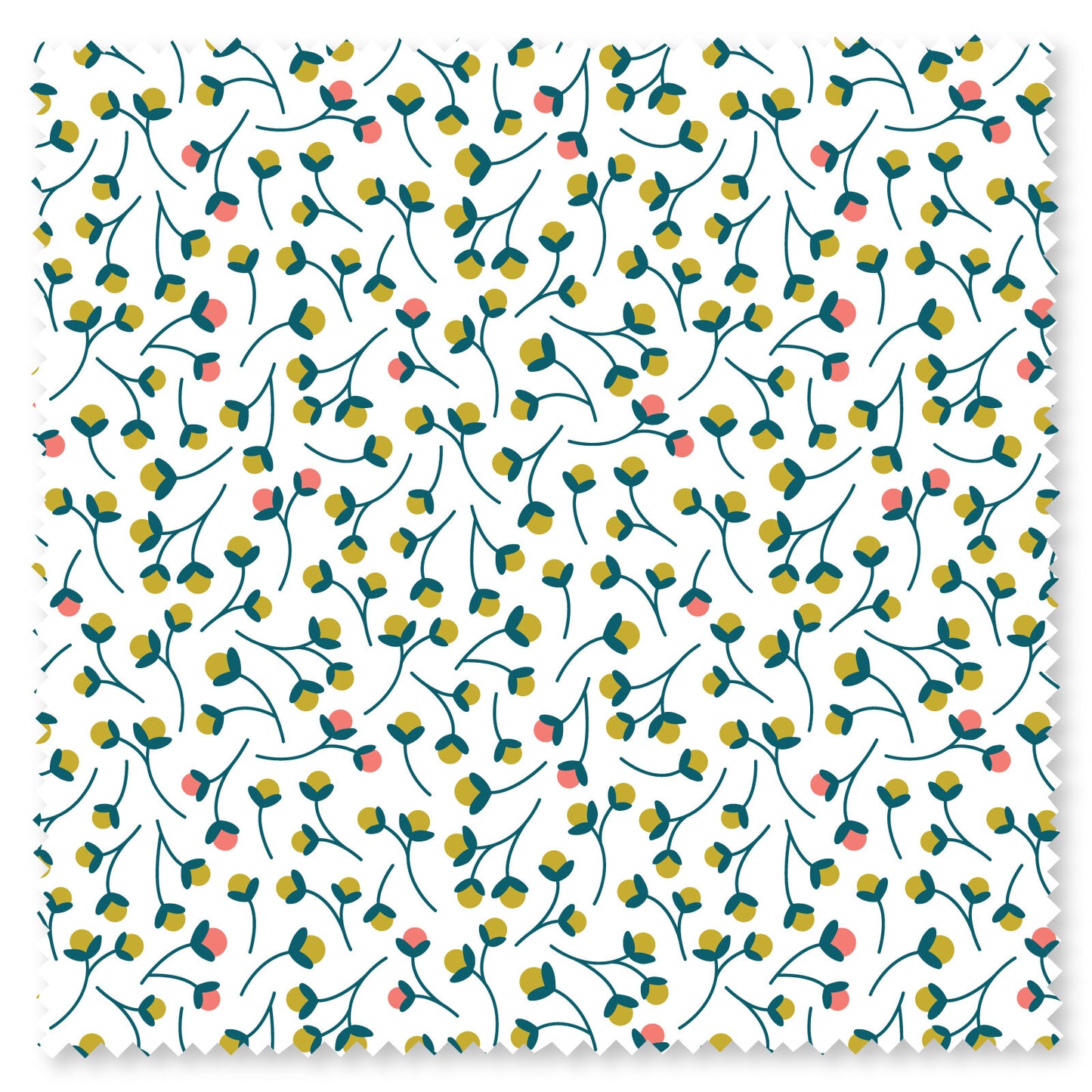 Felicity Fabrics Nordic Spring Coolness Mini Buds White Multi 610104