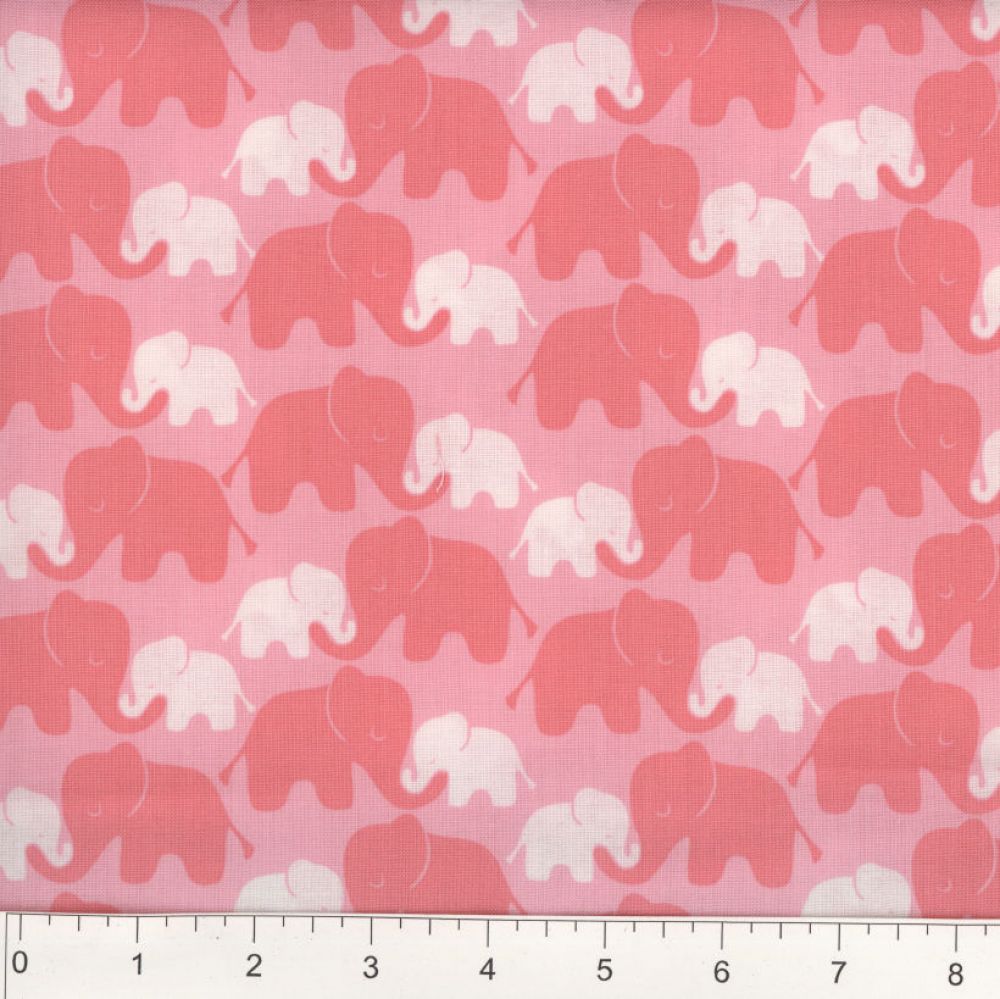 $5/yard $35/8 yard BOLT Pink and White Elephants