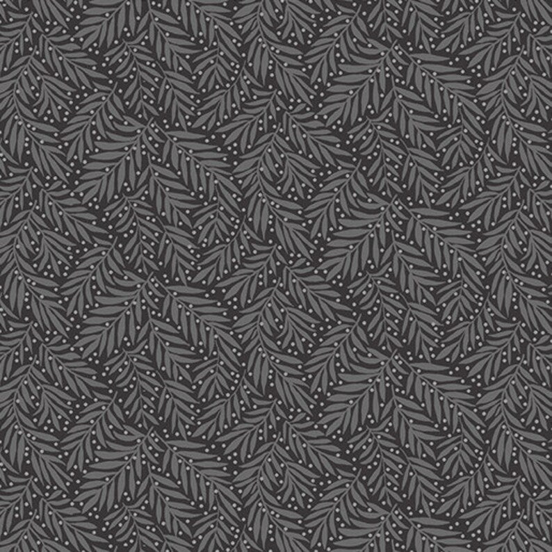 Benartex Evelyn's Etched Tulips Pearl Fern Gunmetal