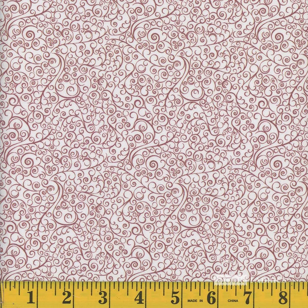 Mook Fancy Floral Ash Rose Swirls White