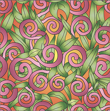 Suite B for Island Batik Lush Leaf Swirl Orange - Orange Pumpkin 922103275CP