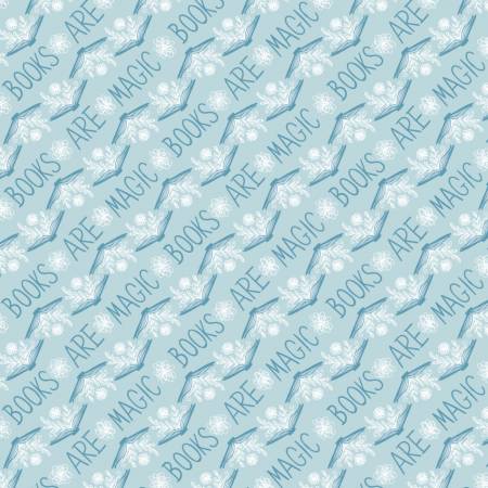 Camelot Fabrics Literary Storytime Magic Light Blue Books are Magic 21190593