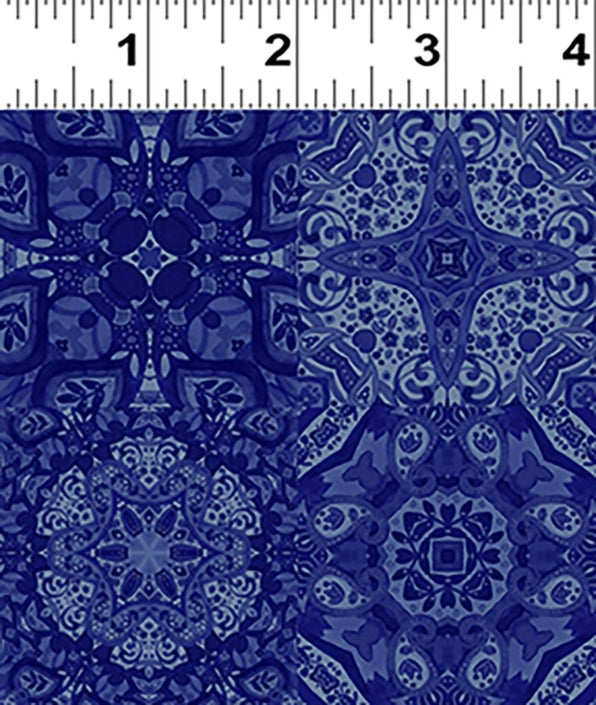 1849 Clothworks Zakaria Tonal Tiles Dark Royal Blue Y3430-92