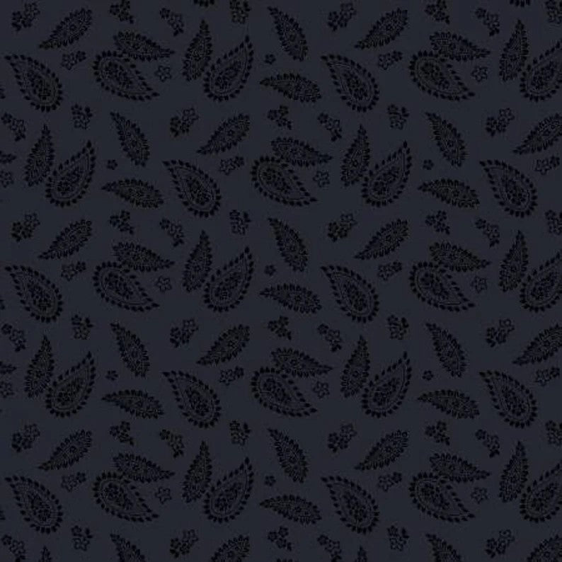 Wilmington Essentials Basics Black on Black Paisley