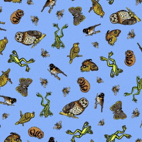 Clothworks Night Owl Toss Blue