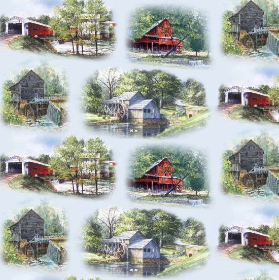 Elizabeth's Studio The Old Mill Stream Blue 23001