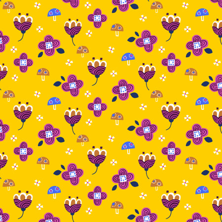 Cotton + Steel Fuwafuwa-san no Bokujo Yellow HO202-YE1