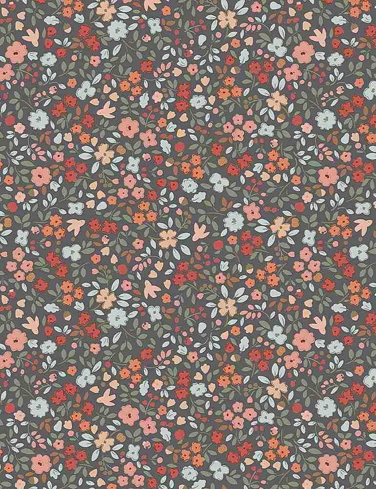 Dear Stella Deck The Halls Holiday Floral Pewter Stella-D2222