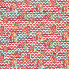 Suite B for Island Batik Lush Triangles Flowers Red Cherry Red 922107360CP