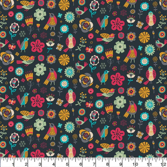 $5/yard $35/BOLT Birds of a Feather Graphite