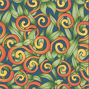 Suite B for Island Batik Lush Leaf Swirl Teal Teal 922103960CP