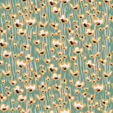 Cotton + Steel In Bloom Wildflowers Aqua ST101-AQ2