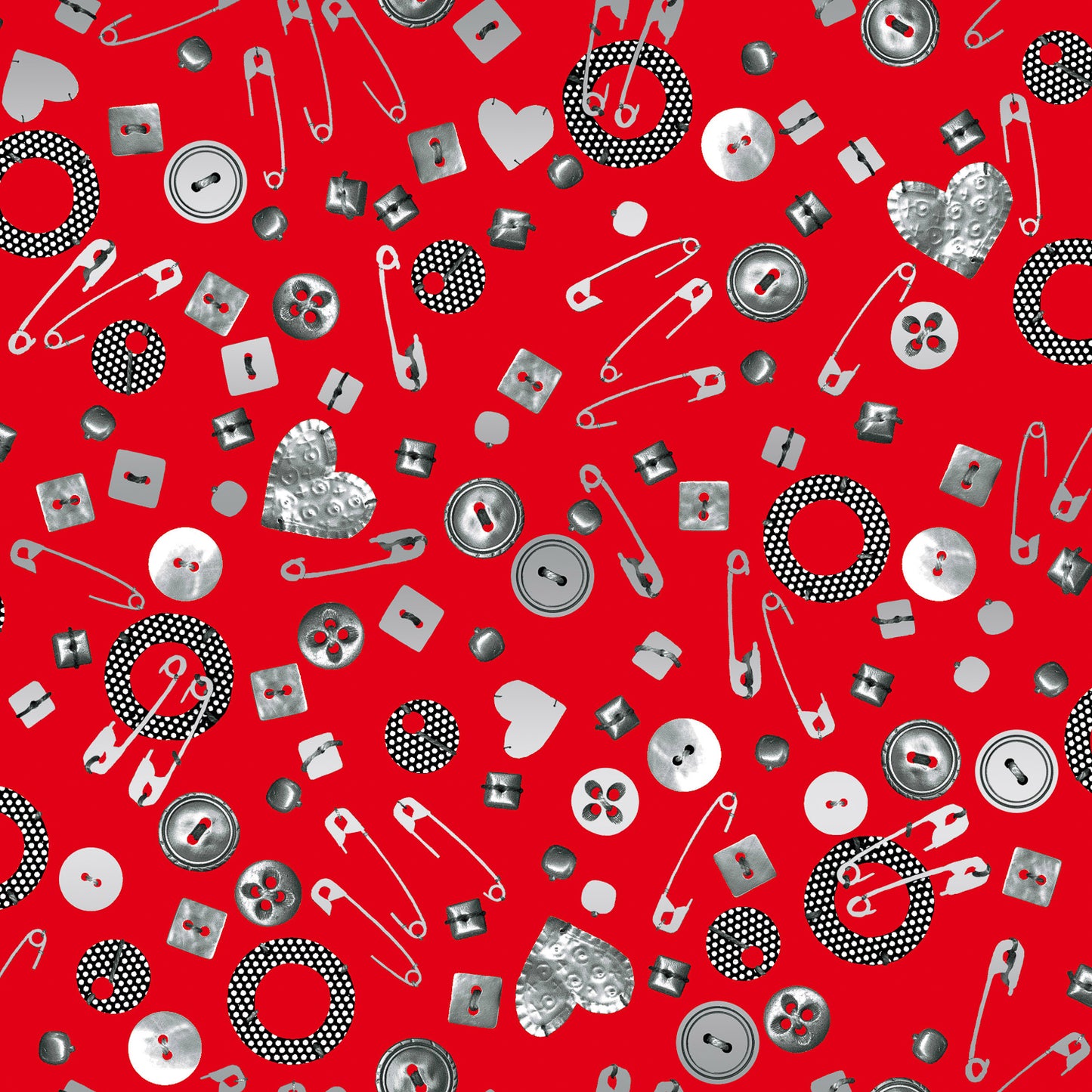 RJR Fabrics Heavy on the Metal Hardware Flaming Red Metallic JF300-FL1M