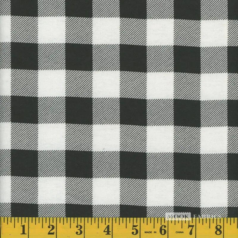 7022 Mook Fabrics Flannel Buffalo Plaid Black 103963