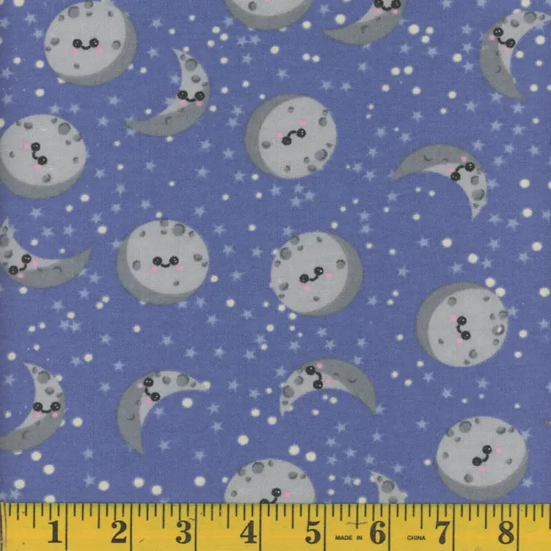 7036 Mook Fabrics Flannel Moon and Back Blue 133474