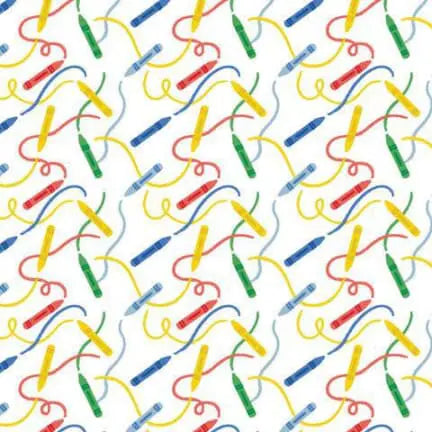 Camelot Fabrics Teachers Rule Crayons 21200203-2