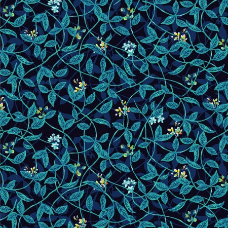 RJR Fabrics Citrus Garden Leaves Blue RJ1404-BL1