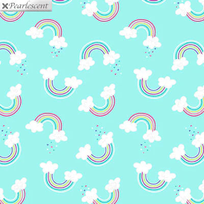 8026 Benartex Unicorn Magic Magical Rainbow Aqua 9797P-04