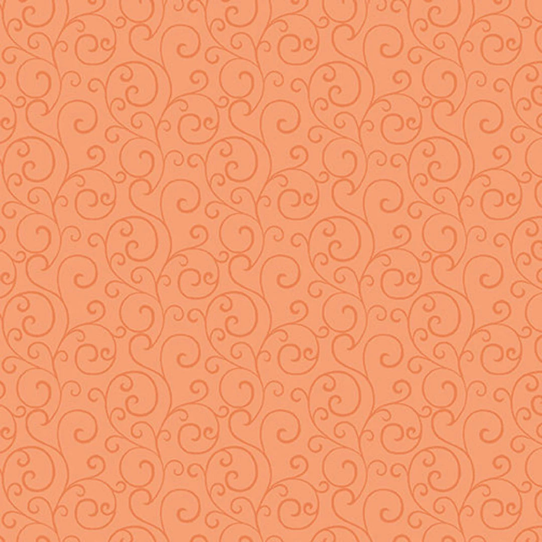8043 Benartex Designer Fabrics Autumn Elegance Scroll Pale Persimmon 01672-28