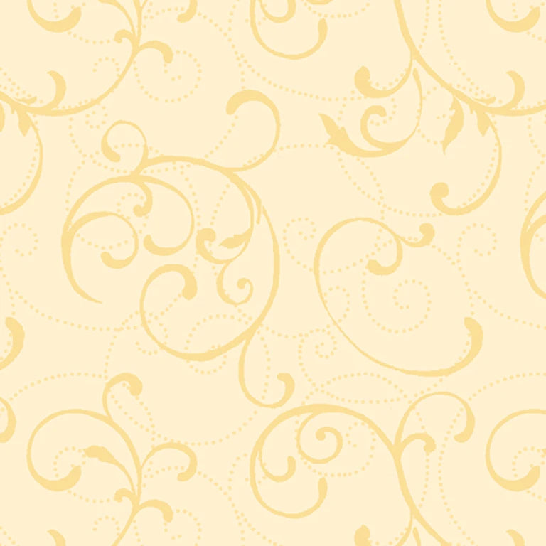 8047 Benartex Designer Fabrics Hummingbirds and Honeysuckle Dot and Flow Scroll Light Sun 13217-03