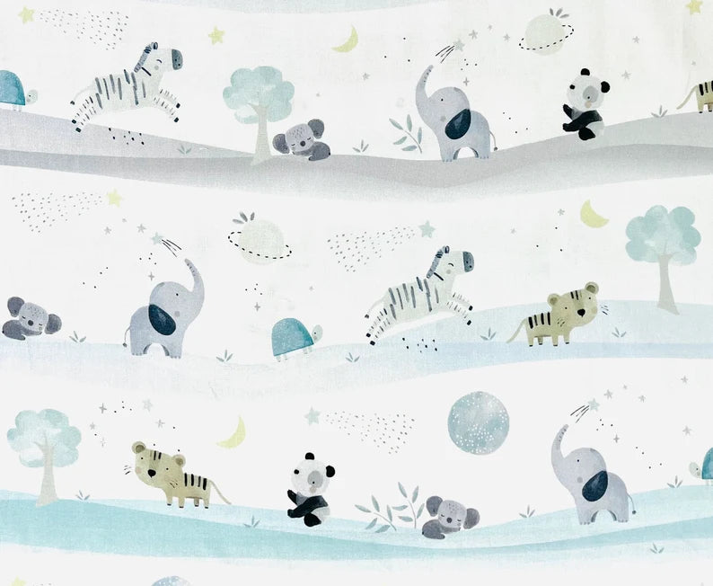 Timeless Treasures Full of Wonder Cute Animal Scene White CD1618