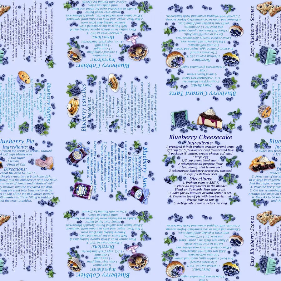 8273 Benartex Designer Fabrics Blueberry Hill Desserts 12639