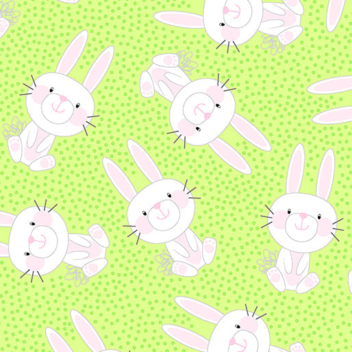 8288 Benartex Designer Fabrics Hippity Hoppity Bunny Hop Green 09759-04