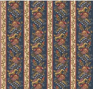 1267 Benartex Designer Fabrics French Cottage Colette Stripe Blue 13136-55