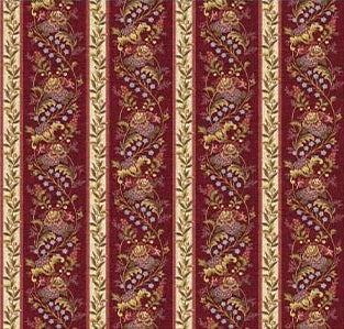 8299 Benartex Designer Fabrics French Cottage Colette Stripe Red 13136-19