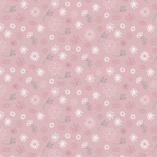 Benartex Baby Buddies Doodads Pink 10284-01