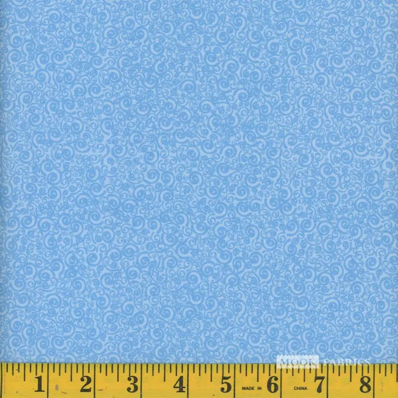 Mook Fabrics Swirls and Curls Light Blue