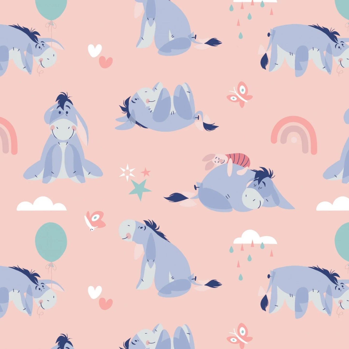 8652 Camelot Fabrics Disney Winnie the Pooh Be Happy Enjoy Little Things Blush 85430518