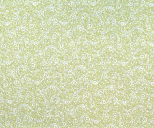 QT Fabrics Apricot Grove Swirl Scroll Light Green