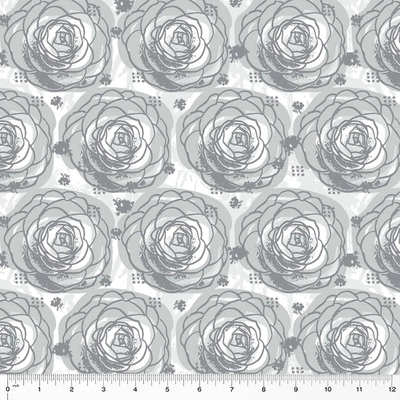 9320 Windham Fabrics Our House Camellia Bowl Grey 52784-3