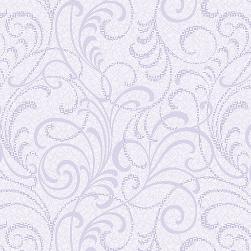9458 Benartex Designer Fabrics Amazing Poppies Scrolls Squared Lavender 2973-60