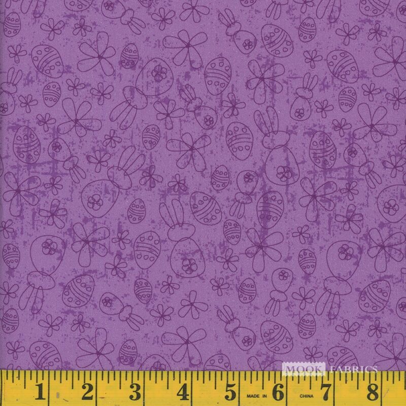 9529 Mook Fabrics Easter Doodles Bright Purple 112504