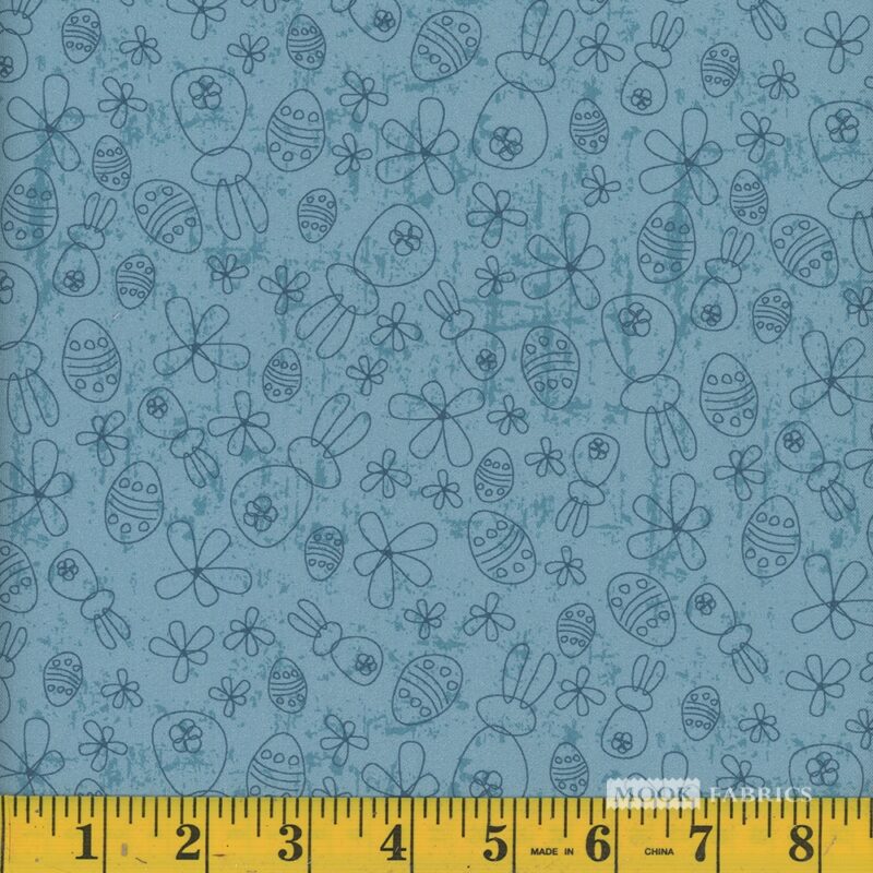 9530 Mook Fabrics Easter Doodles Teal 112505