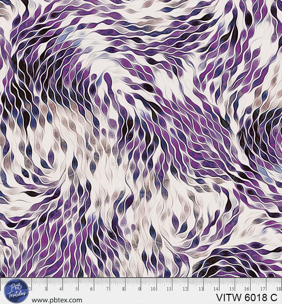 9569 P&B Textiles 108" Wide Back Harmonious Strokes Purple VITW06018C