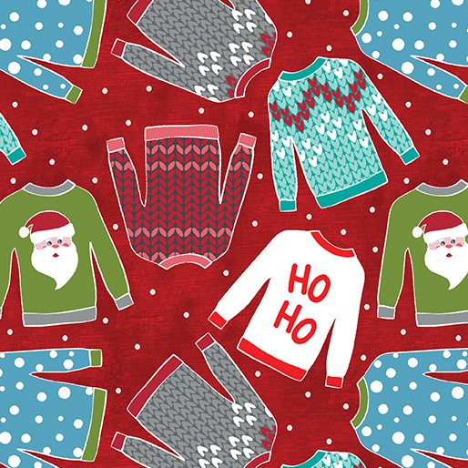 Benartex A Cozy Winter Christmas Sweaters Red 13151-19