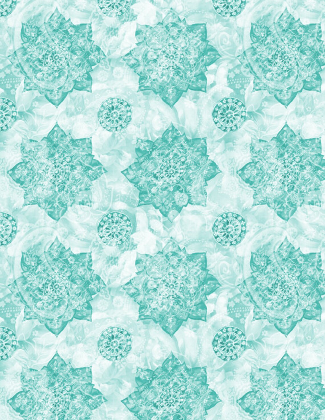 Wilmington Wild Blush Medallion 89221 717 Aqua