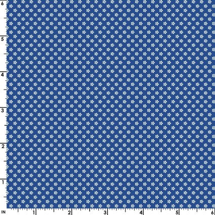 Maywood Studios All Our Hearts Patriotic Micro Floral Blue & White MAS10518-N