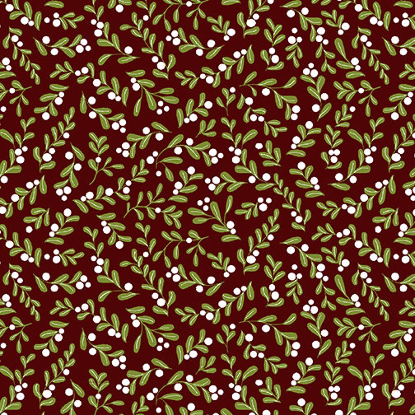 Benartex Flannel Jingle Bell Crossroad Berry in Brownish Red