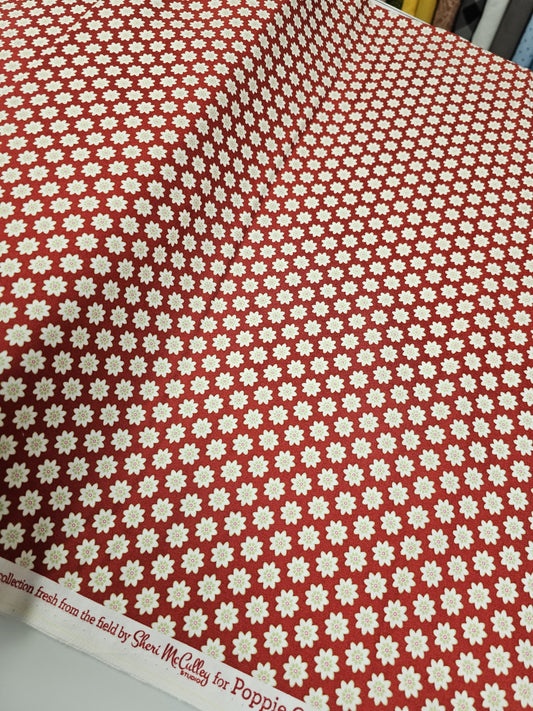 Poppie Cotton Chick-A-Doodle-Doo Flour Sack Red CD21707