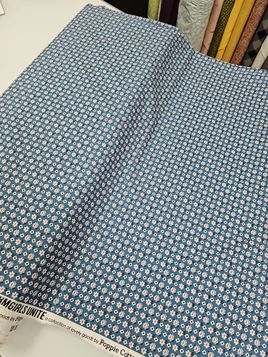 Poppie Cotton Farmgirls Unite Gritty Gal Blue FG20718